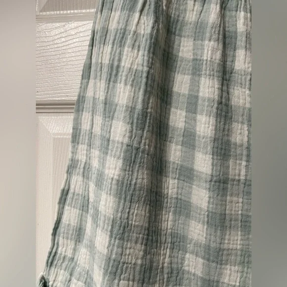 NWT: FREE PEOPLE Sunday Morning Boxer Aqua Gingham Size Large - Picture 6 of 9